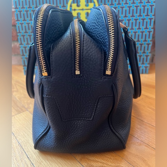 Tory Burch Navy Thea Triple-Zip Satchel - Picture 5 of 15